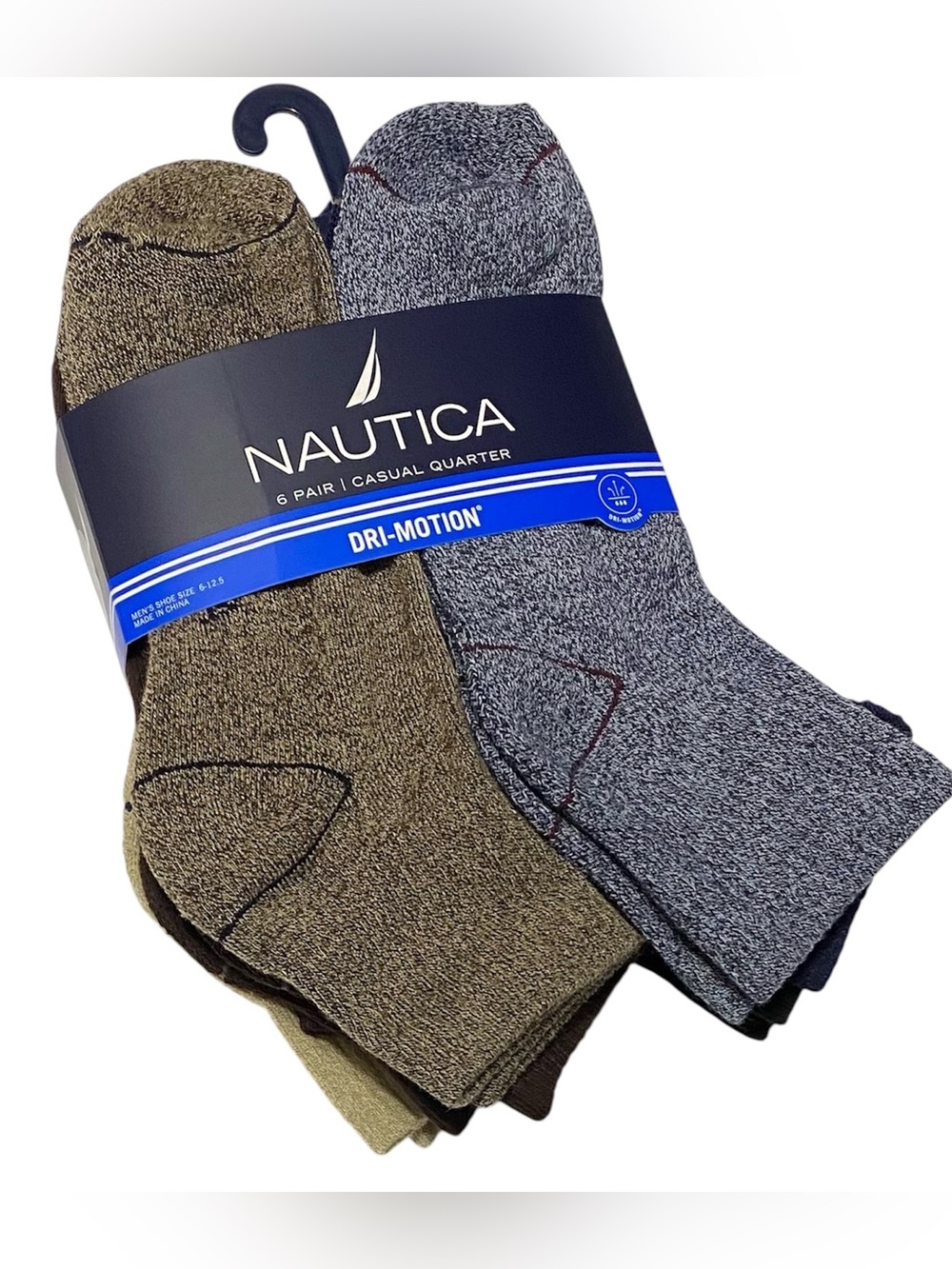 autica 6-Pair Men's Casual Quarter Cut Socks Brown/Khaki/Blue/Black
